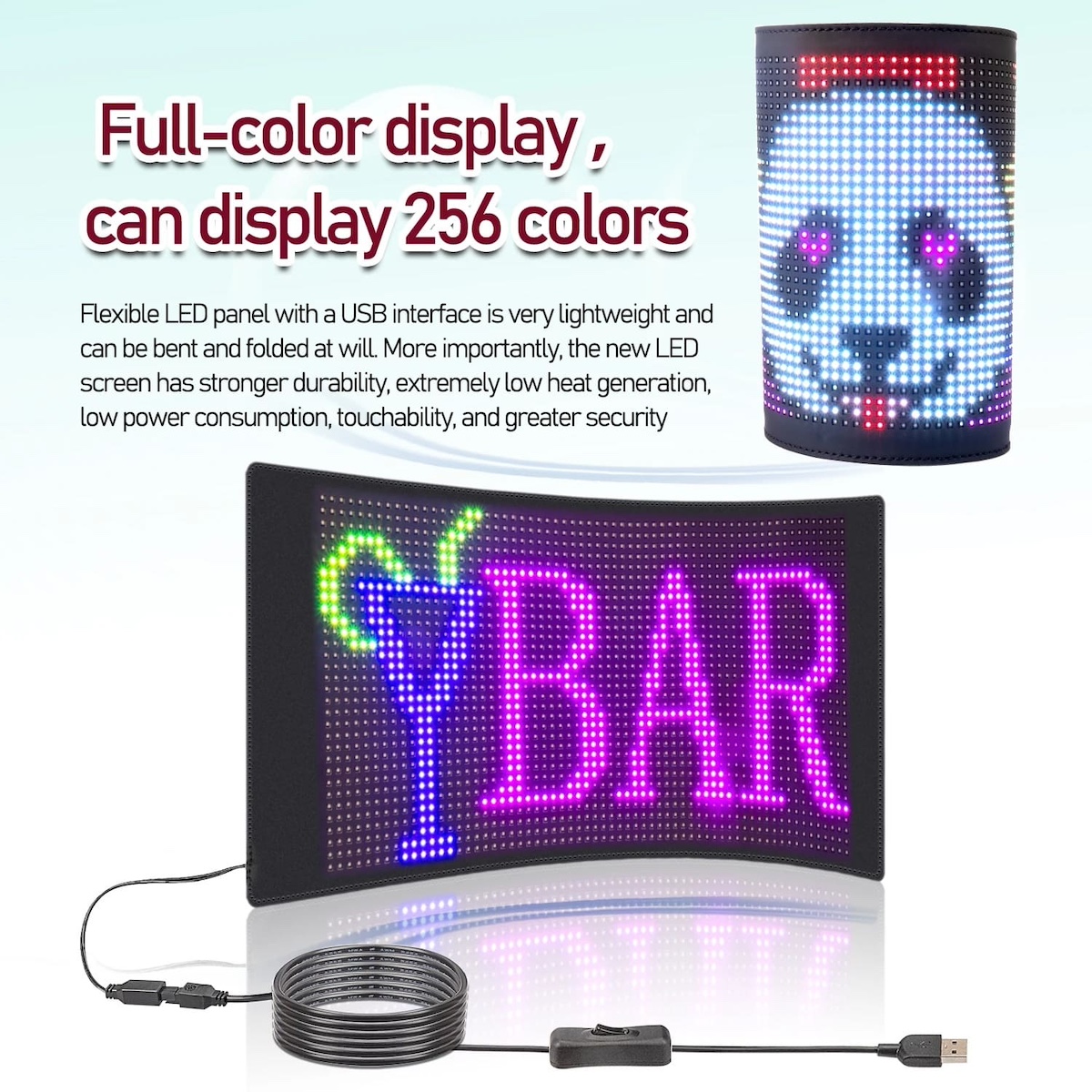 led tabula panel rgb ευέλικτο έλεγχο μέσω rollable flexible μέσω εφαρμογών για κινητά