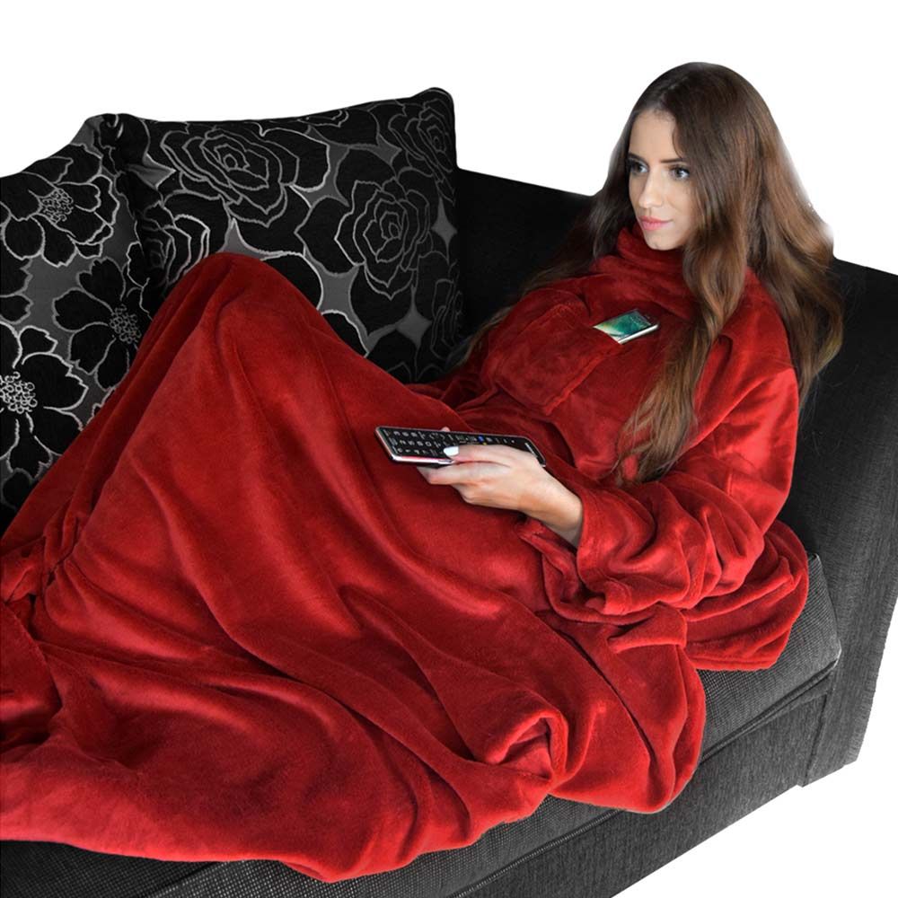 snuggie fleece κουβέρτα TV με μανίκια, υπερμεγέθη