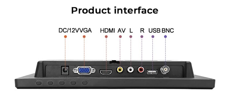 Οθόνη LCD 10" με bnc για κάμερες bnc κάμερα ασφαλείας