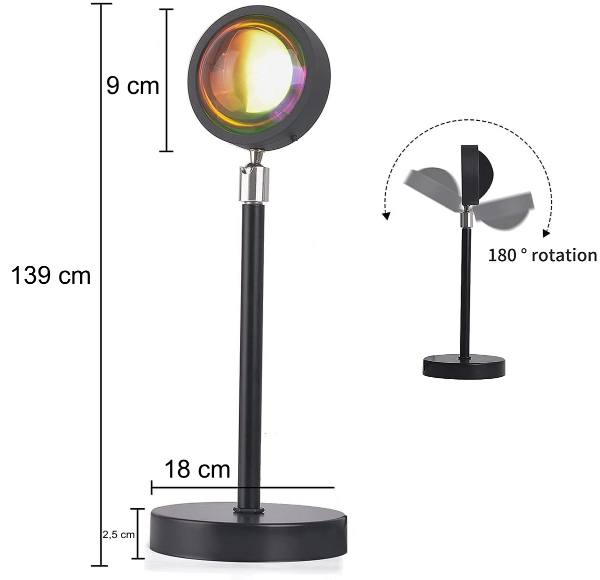 ηλιοβασίλεμα rgb κυκλική λάμπα για κινητό τηλέφωνο