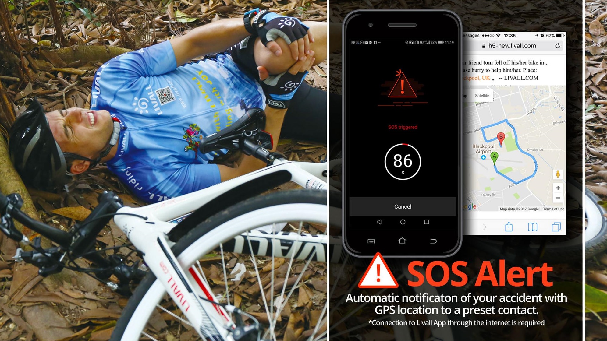 sos alert cyclo ποδηλατικό κράνος