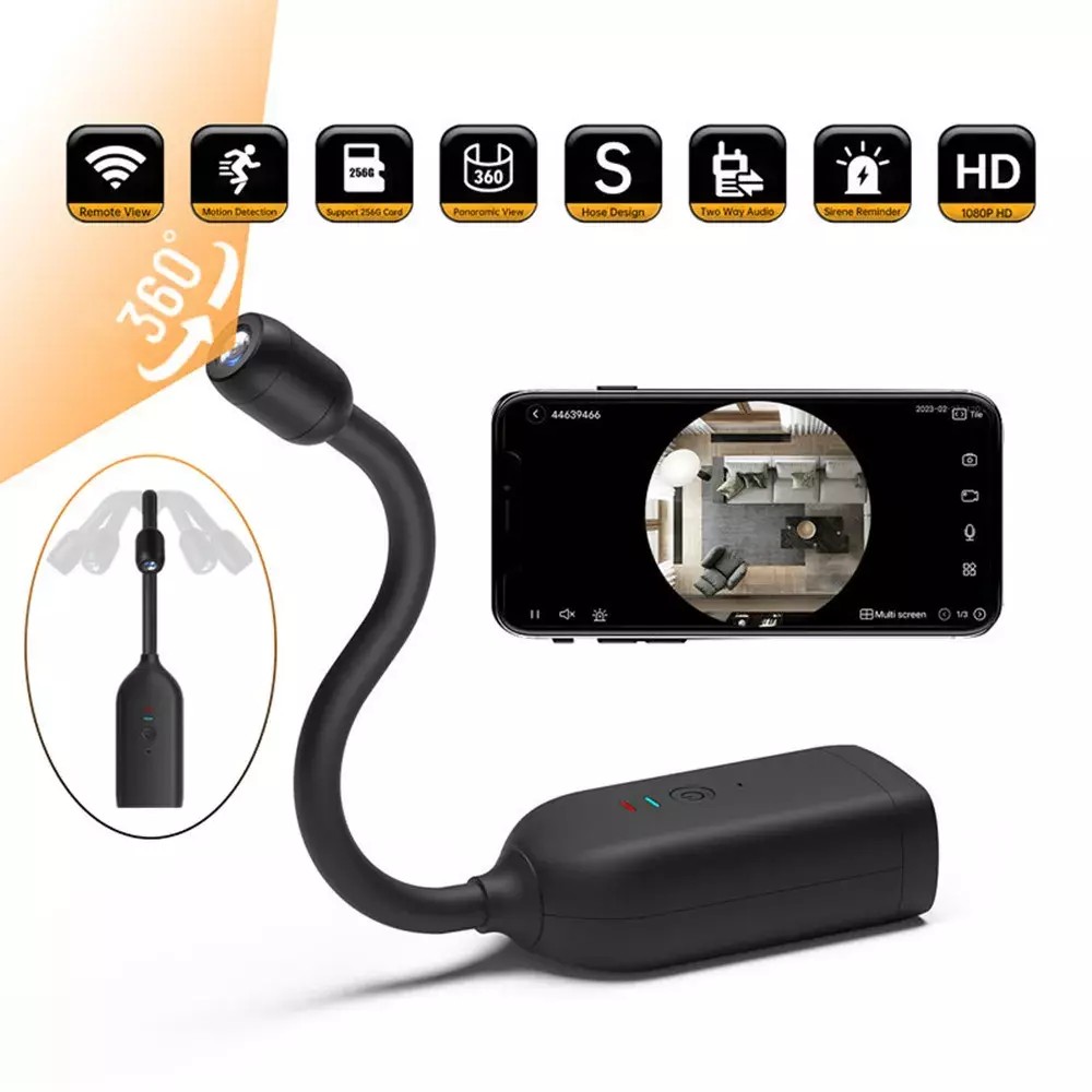 κάμερα wifi gooseneck πανοραμική κάμερα WIFI 1080P HD με δυνατότητα περιστροφής 360°